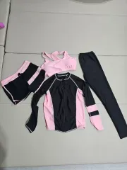 ブラック/ピンク レディース ラッシュガード セット