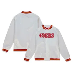 ミッチェルネス メンズ アウター ジャケット・ブルゾン ヴィンテージ サテン ロゴ Mens Mitchell Ness White San Francisco 49ers Vintage Logoのサムネイル
