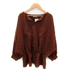 テチチ Te chichi ブラウス カットソー 長袖 ドルマンスリーブ 無地 F 茶 ブラウン /SY42