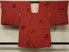 平和屋着物＃道行コート　輪奈ビロード　花鳥丸文　紅海老茶色　正絹　逸品　未使用　CABD7985in