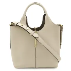 TOD'S トッズ ショッピング トート バッグ ミニ ハンドバッグ 2WAY ショルダーバッグ 斜め掛け レザー ホワイト 白 ゴールド金具 XBWEBRF0100UBL