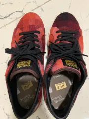 onitsuka tiger チェック スニーカー レッド