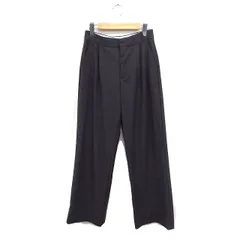 ザラ ZARA グレンチェック タック ストレート パンツ XS チャコール /FT2