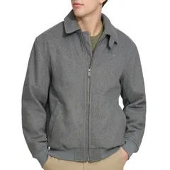 ドッカーズ メンズ アウター ジャケット・ブルゾン ウール ダウン Mens Dockers Wool Blend Bomber Jacket with Laydown Collar Charcoalのサムネイル