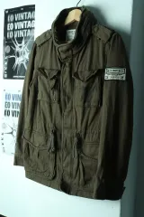 (S) ジップアップ ウィンドブレーカー アウター ジャケット フィールドジャケット カーキ アメカジ-17861