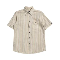 BURBERRY BLACK LABEL バーバリーブラックレーベル ストライプ BD ボタンダウン 半袖シャツ 2 /イエロー系 メンズ  三陽商会