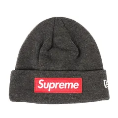 【美品】Supreme シュプリーム ビーニー チャコール | 21AW NEW ERA ボックスロゴ ニット ビーニー (Box Logo Beanie) | ブランド 帽子 ニットキャプ【メンズ】【中古】
