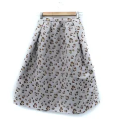 ノエラ Noela フレアスカート ロング丈 ヒョウ柄 レオパード柄 マルチカラー グレージュ ベージュ /SM19