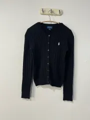 POLO RALPH LAUREN ポロラルフローレン ブラック ケーブル ニット カーディガン