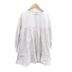 ナイスクラップ NICE CLAUP ブラウス シャツ クルーネック 長袖 無地 F ライトピンク /HO13