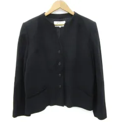 カルヴェン CARVEN ノーカラージャケット ミドル丈 総裏地 14 ブラック 黒 /YM22のサムネイル