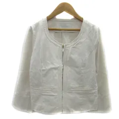 プロポーション ボディドレッシング PROPORTION BODY DRESSING ノーカラージャケット ショート丈 ジップアップ 3 M オフホワイト /YS28