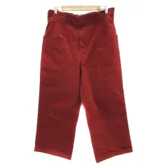 ザラ ZARA ストレートパンツ アンクル丈 無地 ロールアップ 大きいサイズ XXL 赤 レッド /YS7