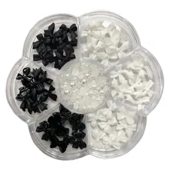 【数量限定】ネイルパーツ 3D 立体 蝶結び 半円パール 1セット ネイル装飾 DIY ジュエリーパーツ ハンドメイド 手作り デコパーツ ネイルアート レジン デコパーツ ブラック ホワイト