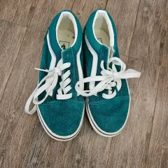 VANS オールドスクール グリーン スウェード スニーカー