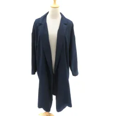 アズールバイマウジー AZUL by moussy スプリングコート ロング丈 前開き F 紺 ネイビー /YK46