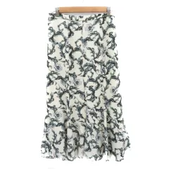 オペークドットクリップ OPAQUE.CLIP フレアスカート ロング丈 マキシ丈 花柄 38 M マルチカラー オフホワイト /YK5