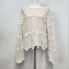 ZARA クロシェ オープン ニット セーター 66 77