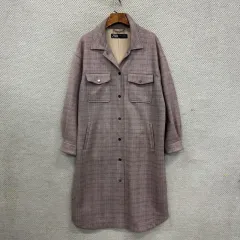 ZARA ザラ カジュアル CHECK ロング コート ジャケット M-L A07317