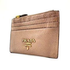 PRADA VITELLO GRAIN CardCase プラダ ヴィッテログロイン カードケース コインケース ピンクベージュ ゴールドロゴ
