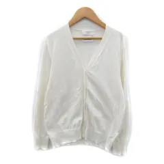 オペークドットクリップ OPAQUE.CLIP カーディガン ミドル丈 Vネック 無地 38 M 白 ホワイト /SY39