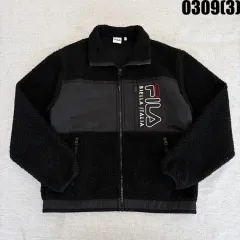XS FILA フィラ 黒 ボア フリース ジャケット 0309(3)
