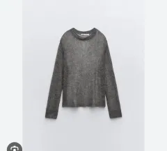 ザラ グレー シースルー ニット m