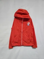 THE NORTH FACE ザノースフェイス オレンジ 軽量ウィンドブレーカー フード ジャケット キッズ 140 0305