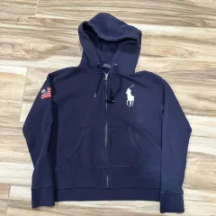 ポロラルフローレン ビックポニー USA 星条旗 フード ジップアップ