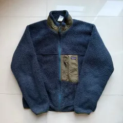 XL patagonia レトロ× 딥ファイル フリース ジャケット ネイビー/カーキ