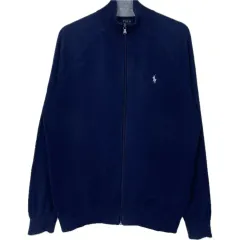 M ポロラルフローレン コットン ニット ジップアップ カーディガン