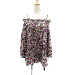 イネド INED ブラウス カットソー 七分袖 オフショルダー 花柄 マルチカラー 15 紫 パープル /SY17のサムネイル