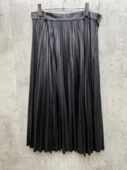ZARA ザラ フェイクレザー プリーツ ロング スカート sizeL/黒 ◇■レディース