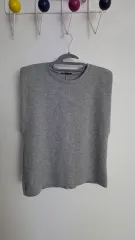 ザラ ZARA グレー レディース ニット ノースリーブ M