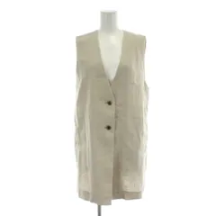 スローブ イエナ SLOBE IENA  ベスト 麻 リネン F ベージュ Vネック ノースリーブ フロントボタン /DU