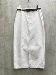 ZARA ザラ ベルト付きストレートミディ スカート sizeXS/白 ◇■レディース