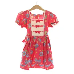 シャーリーテンプル Shirley Temple ワンピース ひざ丈 子ども服 110cm ピンク 総柄 リボン装飾 半袖 /LP