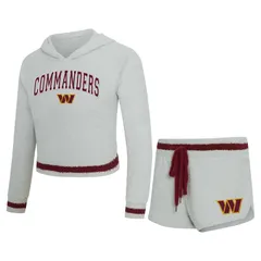 アンブランデッド レディース アンダーウェア ナイトウェア ショートパンツ パーカー Unbranded Womens Conceptsport Gray Washington Commanders Whitley Long Sleeve Hoodie Top