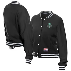 ニューエラ レディース アウター ジャケット・ブルゾン フリース Womens New Era Black New York Liberty Throwback Varsity Fleece FullSnap Jacket Wnblack ブラック