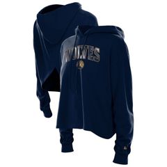 뉴엘라 여성 탑스 티셔츠 오픈 백 파커 여성 New Era Navy Minnesota Timberwolves Glam Game Open Back Ho