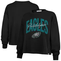 フォーティセブンブランド レディース トップス Tシャツ プラスサイズ 47 Brand Womens 47 Black Philadelphia Eagles Plusize Muse Sydney Long Sleeve TShirt Eag Black