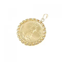 K18YG(枠) コイン ペンダント