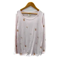 ジェラートピケ gelato pique ルームウエア カットソー 長袖 ラウンドネック 総柄 ONE ピンク /SY43