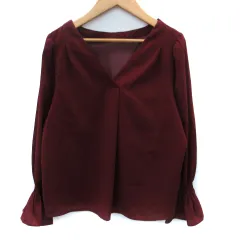 プロポーション ボディドレッシング PROPORTION BODY DRESSING カットソー 長袖 Vネック 3 ボルドー /SM16のサムネイル