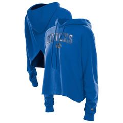 뉴엘라 레이디스 탑스 티셔츠 오픈 백 파커 Womens New Era Blue New Yorknicks Glam Game Open Back Hoodie Kni Blue 블루