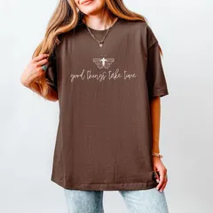 Simply Sage Market レディース トップス Tシャツ Simply Sage Market Good Things Take Time Butterfly Heavyweightee Cocoa ココア