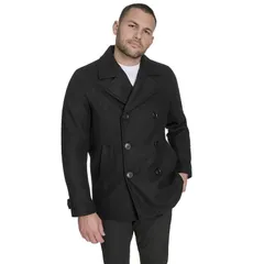ドッカーズ メンズ アウター ジャケット・ブルゾン ウール コート Mens Dockers DoubleBreasted Wool Blend Peacoat Black ブラックのサムネイル