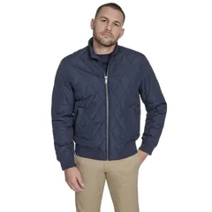 ドッカーズ メンズ アウター ジャケット・ブルゾン キルティング Mens Dockers Quilted Bomber Jacket with Stand Collar Navy ネイビーのサムネイル