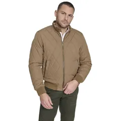 ドッカーズ メンズ アウター ジャケット・ブルゾン キルティング Mens Dockers Quilted Bomber Jacket with Stand Collar Brown ブラウンのサムネイル