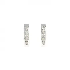 K18WG ダイヤモンド フープ ピアス 0.20CT
